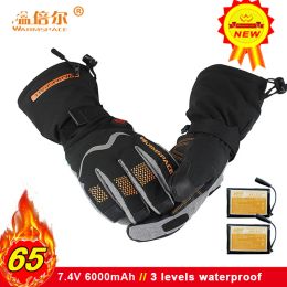 Gants gants chauds à réchâtant 7.4 V Glants chauffés électriques intelligents Winter imperméable imperméable Batterie de lithium Rechargeable Gants de ski chauffés auto-chauffants
