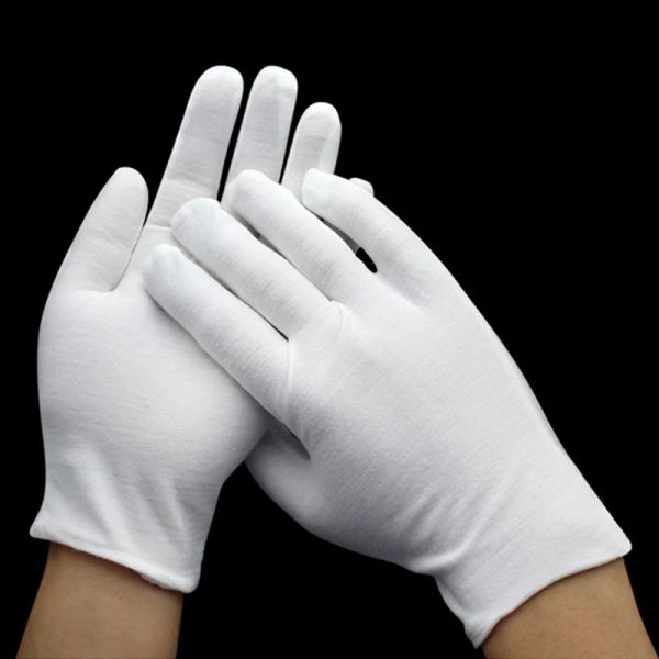 Guantes Guantes de algodón blanco de 12 emparejas Guantes de eccema hidratante para manos secas joyas para dormir durante la noche