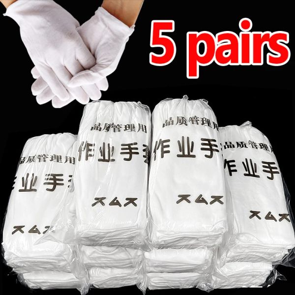 Gants en coton blanc gants gants protecteurs de mains sèches manipuler film spa mittens cérémonial gant gant gant outils de nettoyage ménagers