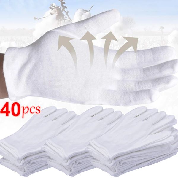 Gants Gants de travail en coton doux blanc pour les mains de cotons sèches gants spa gants cérémoniaux gants extensibles