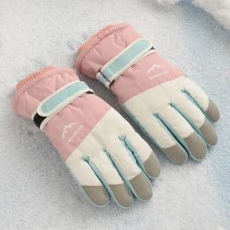 Gloves Hiver nouveaux gants de Ski thermique en peluche épaissie snowboard Guantes extérieur coupe-vent antidérapant écran tactile mitaines de Ski femmes