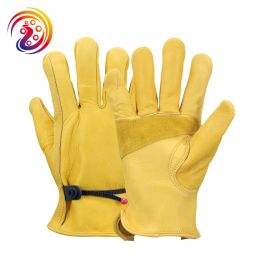 Gants de travail gants gants de vache en cuir conducteur d'usine d'usine grimpant jardinage gant yard de protection
