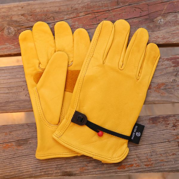 Gants de travail gants gants en cuir de vaches de vache forte œuvres durables gants avec paume en cuir divisé