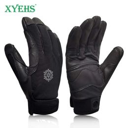 Gants xyehs Full doigt thermique d'escalade gants gants corde gants, respirant aquarent résistant pour la rappel, sauvetage des sports de plein air
