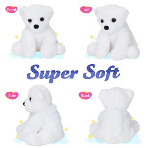 GLOW GODSE 25cm Bear Polar LED Light Plush Toys Glowing Doll White Enhing Animaux Jetez des oreillers pour les cadeaux d'anniversaire de fille