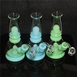 Glow in dark narguilés silicone Nectar kit concentré tuyau de fumée avec 14mm GR2 titane pointe quartz banger clou 4mm