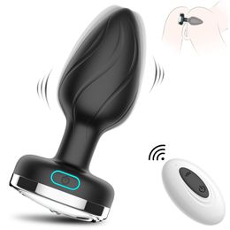 Glow-in-the-dark anaalplug draadloze afstandsbediening vibrator masturbatie siliconen lichtgevende anaalplug vrouwelijke masturbator