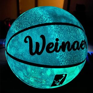 Ballon de basket-Ball brillant dans le noir, taille régulière 7, Streetball hygroscopique, ballon lumineux pour jeu de nuit, cadeau 231229