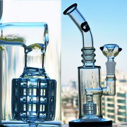 9.8 pouces Heady Glass Dab Rigs Narguilés Shisha Verre Épais Eau Bongs Fumer Tuyau Recycleur Bong avec Bol De 14mm