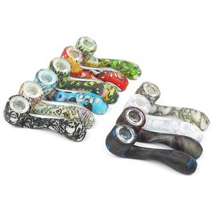 Glow in the Dark Creative Silicone Smoking Pipes Mini Oil Rig Bongs Pipe Water Hookah Bong Draagbare Shisha Tobacco Bubbler Tools