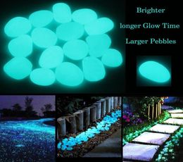 Glow in the Dark Garden Greets Glow Stones Rocks pour les allées de jardin PATH PATIO PARODE JDECE DÉCOR LUMINENT STONES9523157