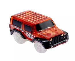 Glow in The Dark Magische Auto LED Light Up Elektronica Auto Speelgoed Jeep Model Elektrische Racewagens DIY Speelgoed Auto Voor Kid LA55627485300