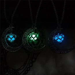 Glow In The Dark Moon Love Necklace Noctilutence Medaillon Kettingen Designer Ketting Vrouwen Kettingen Mode-sieraden