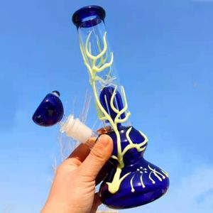 Resplandor en la oscuridad Bong pipas de agua 4 brazos Perc Vaso de vidrio Tubo de agua Bongs luminosos Fumar Dab Oil Rig para fumador