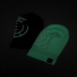 GLOW PRINT Sombrero de Punto de Moda Máscara de Esquí Nocturno Cubierta de Cabeza de Lana de Punto Hombres Gorros con Reflejo de Luz Nocturna Gorros Cálidos Informales para Exteriores