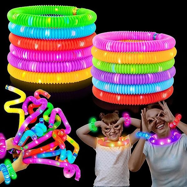 Colliers Glow Sticks Party Colliers Glow Bracelets Halloween Light Up Tubes Pop Kids Glow in Dark Party Favoris Supplies Decoration 240407