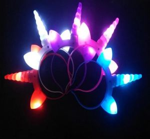 Glow Licorne Bandeau Enfants Adulte Light Up Led Bandeaux De Noël Halloween Party Lumineux Clignotant Bandeau Favor Dress Up Cosplay Prop G0628