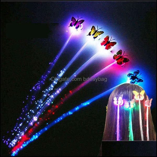 Couronnes de lueur 12pcs fleurs décoratives cheveux tresse tressed LED Clipte de fleur lumineuse éclair