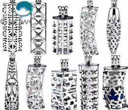 GLOWCAT 10PCS Géométrie argentée Perles cuboïdes Perle Cage Pendre d'huile essentielle DIY Collier de bracelet Bijoux Faire QSR6085224