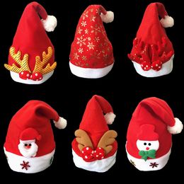 Décorations de Noël rougeoyantes fournitures de vacances bonhomme de neige wapiti bois à paillettes adultes enfants vieil homme chapeau dessin animé chapeau