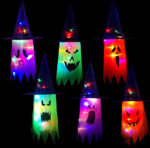 Glowing Halloween Décoration Vacances LED Éclairage Chapeau Peut Être Porté Sur La Tête Ou Comme Pendentif Sorcière Chapeaux Jardin el Mariage Décor SN4600
