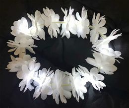 LED lumineuse éclairer bandeau hawaïen fête fleur Lei déguisement Hula guirlande couronne décoration de mariage fournitures de fête