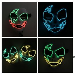 Glowing-Mask Halloween Prom Party Accessoires lumineux Lumière froide Masques de ligne rougeoyante JNB16383