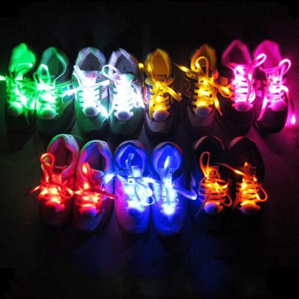 Gadget Glowing Nylon LED Lacets Multicolore Clignotant Flash Lumineux Kit De Fête En Plein Air Shoestrings Lacets De Chaussures DHL FEDEX UPS LIVRAISON GRATUITE