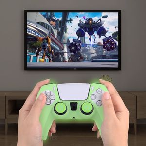 Étui en silicone brillant pour coque en caoutchouc de contrôleur PS5 pour PS5 GamePad Joystick pour accessoires PS5 Caps de poignée de pouce