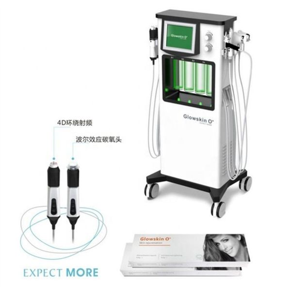 Glowskin O + Carbon Oxygen Jet O2 Peel Machine faciale Hydra Diamond Dermabrasion Nettoyage en profondeur Machine de spa ultrasonique pour raffermissement et rajeunissement de la peau