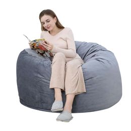 Glowsol Grote Enorme Reus voor Volwassenen, Memory Foam Zitzak met Afneembare Hine Wasbare Pluche Veet Cover, Gevulde Fauteuil, 4FT, Grijs