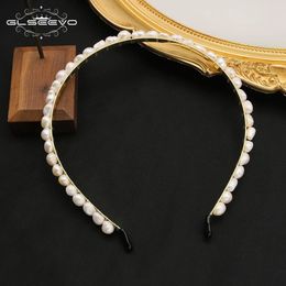 GLSEEVO Mode Natuurlijke Witte Parel Haar Hoepel Elegante Volledige Bruids Hoofdbanden Bruiloft Accessoires Voor Vrouwen Hoofddeksels 240313