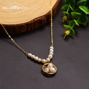 GLSEEVO – collier de perles baroques d'eau douce naturelle, pour femmes et filles, vente en gros, bijoux de luxe, pendentifs, chaîne GN0054 Q0531