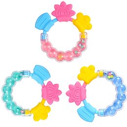 Lijm bijten Toys Bell Fopspenen Rammelaar bijtring Stick Leuke Siliconen Tandjes Bijt Molar Rod Baby Baby Toy