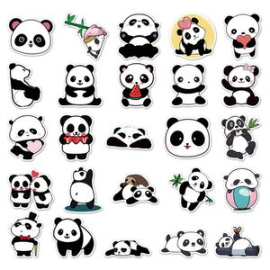 50pcs sans colle mignon pas de coupe obligatoire obligatoire Graffiti autocollants Bright Couleur Panda Doodle Modèles riches de l'autocollant Daily Life