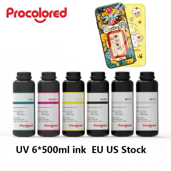 Coulage de vernis à encre à encres molles UV Procolored UV pour imprimante UV Impression en verre Métal-bouteilles d'autocollante en bois en plastique Phoncase Silicone