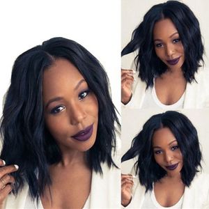 Indian Natural Wave Lace voorkant menselijk haarpruiken 8-14 inch 130% korte remy bob pruik met babyhaar