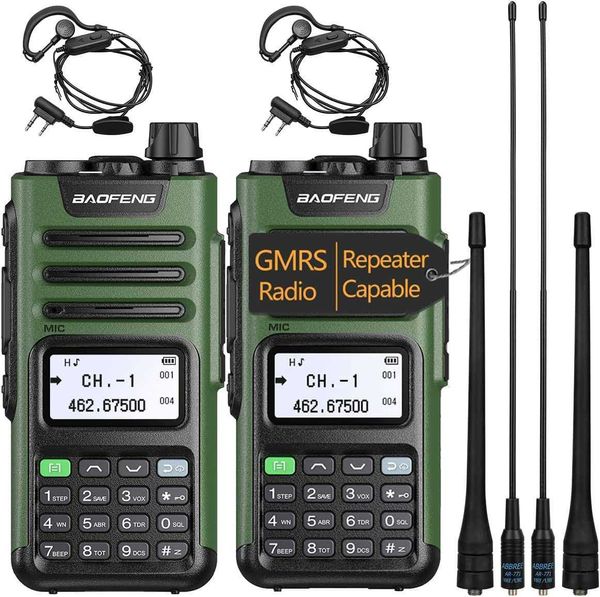 GM-15 Pro GMRS Radio Mise à niveau de la radio de balayage du récepteur météo UV-5R NOAA Radio bidirectionnelle longue portée rechargeable avec chargeur USB-C