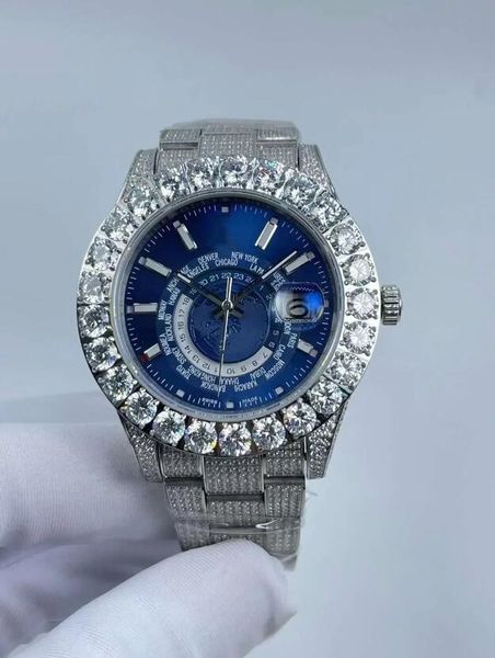 GM Factory Diamond Watch Mens Mechanical Designer Watches Sky resistente al agua 42 mm Sapphire Women Business Wristwatchs con diamante