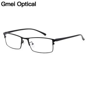 Gmei optique hommes alliage lunettes cadre pour lunettes branches flexibles IP galvanoplastie matériel Y2529 240131
