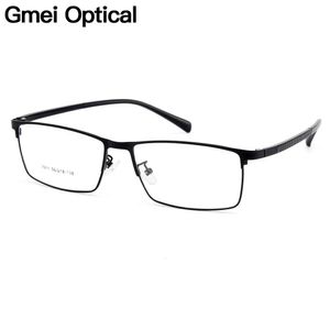 Gmei Optical Men Alloy Eyeglasses Frames for Eyewear Flexible Temples Legs IP Electroplating Spectacles Y7011 240109