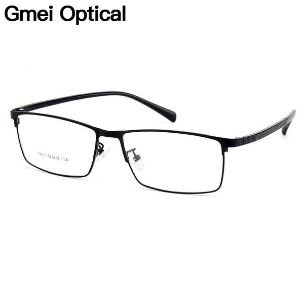 Gmei Optical Men Marcos de anteojos de aleación para gafas Templos flexibles Piernas IP Gafas de galvanoplastia Y7011 240313