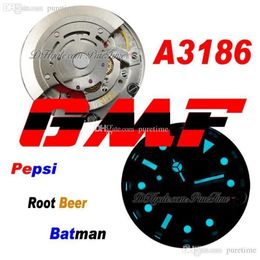 GMF A3186 Automatische heren Watch Batman Root Beer Pepsi Red Blue Black Brown Ceramics Bezel Gold 904L Steel Green Blue Dial OysterSt278T