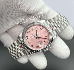 GMF Factory besttime Heren Dames Super Heren 904L DateJust 36 mm Jub Flt 904L SS / SS Pink Rmn Roman Diamond Crested Sapphir Automatic 3235 Horloges