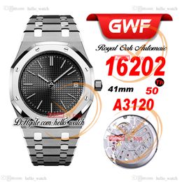 GWF V2 41 mm 16202 50e anniversaire à remontage automatique Cal.4302 Montre automatique pour homme Cadran gris Texture Bracelet en acier inoxydable Montres Super Edition HelloWatch A43C