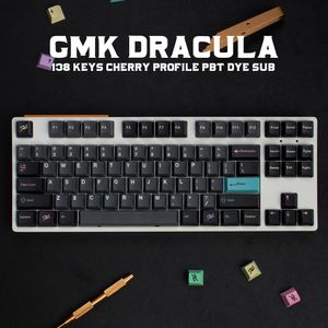 GMK Dracula Large Set Cherry Profile PBT Keycap DYE-SUB Anglais Keycaps Personnalisés Pour Clavier Mécanique Gaming Noir 61/64/68/75