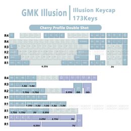 GMK Illusion KeyCap PBT Dubbele opname MX Switches Aangepast Mechanisch spel Keyboard Cherry Profile 173 toetsen met ISO Enter
