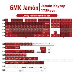 GMK Jamon Keycaps PBT interruptor MX de doble disparo perfil Cherry teclas rojas para teclado mecánico para jugar teclas personalizadas