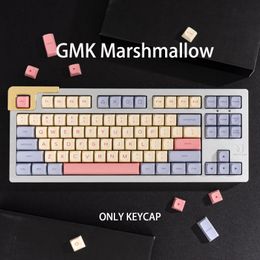 GMK Marshmallow 128 toetsen XDA Profiel PBT KeyCap Dye-Sub Engels aangepaste persoonlijkheid Keycaps voor mechanisch toetsenbord 61/64/68