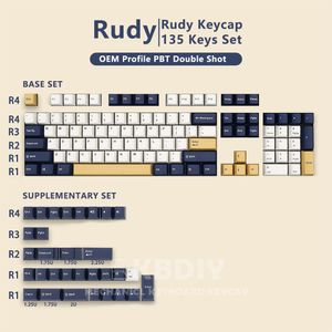 GMK Rudy Clone KeyCap OEM Profiel PBT KeyCaps Zwart Gray 135 Key Caps Set voor mechanisch gaming toetsenbord MX Switch Custom